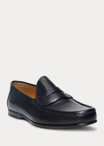 Mocasines Ralph Lauren Hombre Negros - Chalmers Calfskin Penny - ITNOP7509